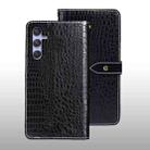 For Samsung Galaxy S23 FE 5G idewei Crocodile Texture Leather Phone Case(Black) - 1