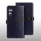 For Samsung Galaxy S23 FE 5G idewei Crocodile Texture Leather Phone Case(Dark Blue) - 1