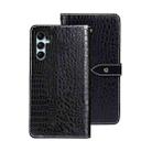 For Samsung Galaxy M34 5G / F34 5G idewei Crocodile Texture Leather Phone Case(Black) - 1