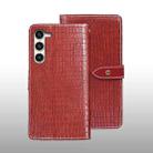 For Samsung Galaxy S24 5G idewei Crocodile Texture Leather Phone Case(Red) - 1