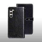 For Samsung Galaxy S24 5G idewei Crocodile Texture Leather Phone Case(Black) - 1