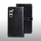 For Samsung Galaxy S24+ 5G idewei Crocodile Texture Leather Phone Case(Black) - 1