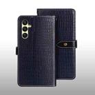 For Samsung Galaxy A25 5G idewei Crocodile Texture Leather Phone Case(Dark Blue) - 1