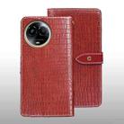 For Realme 11 5G idewei Crocodile Texture Leather Phone Case(Red) - 1