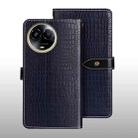 For Realme 11 5G idewei Crocodile Texture Leather Phone Case(Dark Blue) - 1