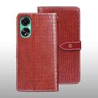 For OPPO A78 4G Global idewei Crocodile Texture Leather Phone Case(Red) - 1