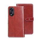 For OPPO A38 4G Global idewei Crocodile Texture Leather Phone Case(Red) - 1