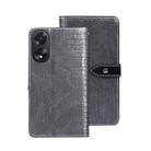 For OPPO A38 4G Global idewei Crocodile Texture Leather Phone Case(Grey) - 1