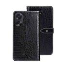 For OPPO A38 4G Global idewei Crocodile Texture Leather Phone Case(Black) - 1