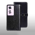 For OPPO Reno11 F idewei Crocodile Texture Leather Phone Case(Black) - 1