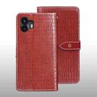 For Nothing Phone 2 idewei Crocodile Texture Leather Phone Case(Red) - 1