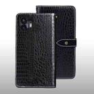 For Nothing Phone 2 idewei Crocodile Texture Leather Phone Case(Black) - 1