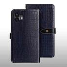 For Nothing Phone 2 idewei Crocodile Texture Leather Phone Case(Dark Blue) - 1