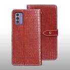 For Nokia G42 5G idewei Crocodile Texture Leather Phone Case(Red) - 1