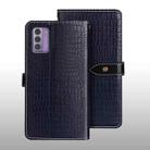 For Nokia G42 5G idewei Crocodile Texture Leather Phone Case(Dark Blue) - 1