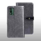 For Nokia XR21 idewei Crocodile Texture Leather Phone Case(Grey) - 1