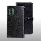 For Nokia XR21 idewei Crocodile Texture Leather Phone Case(Black) - 1