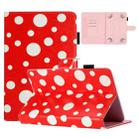 10 inch Dot Pattern Leather Tablet Case(Red White Dot) - 1