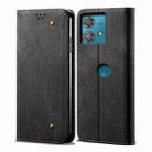 For Motorola Edge 40 Neo Denim Texture Flip Leather Phone Case(Black) - 1