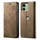 For Motorola Edge 40 Denim Texture Flip Leather Phone Case(Khaki) - 1