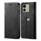 For Motorola Edge 40 Denim Texture Flip Leather Phone Case(Black) - 1