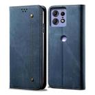 For Motorola Edge 50 Pro 5G Denim Texture Flip Leather Phone Case(Blue) - 1