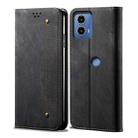 For Motorola Moto G04 / G24 Denim Texture Flip Leather Phone Case(Black) - 1