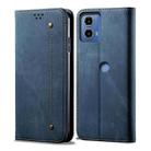For Motorola Moto G04 / G24 Denim Texture Flip Leather Phone Case(Blue) - 1