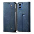 For Motorola Moto G24 Power Denim Texture Flip Leather Phone Case(Blue) - 1