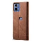 For Motorola Edge 50 Fusion Denim Texture Flip Leather Phone Case(Brown) - 3