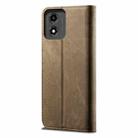 For Motorola Moto E14 Denim Texture Flip Leather Phone Case(Khaki) - 3