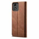 For Motorola Moto E14 Denim Texture Flip Leather Phone Case(Brown) - 3