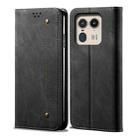 For Motorola Edge 50 Ultra Denim Texture Flip Leather Phone Case(Black) - 1