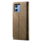 For Motorola Moto G54 5G Global Denim Texture Flip Leather Phone Case(Khaki) - 3