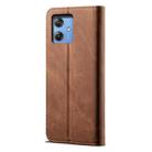 For Motorola Moto G54 5G Global Denim Texture Flip Leather Phone Case(Brown) - 3