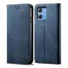 For Motorola Moto G54 5G Global Denim Texture Flip Leather Phone Case(Blue) - 1