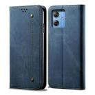 For Motorola Moto G54 Power 5G Denim Texture Flip Leather Phone Case(Blue) - 1