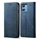 For Motorola Moto G64 5G Global Denim Texture Flip Leather Phone Case(Blue) - 1