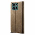 For Motorola Edge 50 5G Global Denim Texture Flip Leather Phone Case(Khaki) - 3