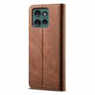 For Motorola Edge 50 5G Global Denim Texture Flip Leather Phone Case(Brown) - 3