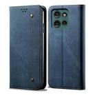 For Motorola Edge 50 5G Global Denim Texture Flip Leather Phone Case(Blue) - 1