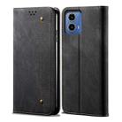 For Motorola Moto G34 5G / G45 5G Denim Texture Flip Leather Phone Case(Black) - 1