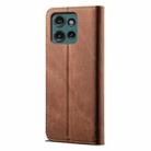 For Motorola Moto G75 5G Denim Texture Flip Leather Phone Case(Brown) - 3