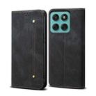 For Motorola Edge 60 Fusion Denim Texture Flip Leather Phone Case(Black) - 1