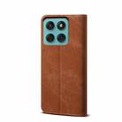 For Motorola Edge 60 Pro Denim Texture Flip Leather Phone Case(Brown) - 3