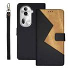 For OPPO Reno11 Pro 5G Global idewei Two-color Splicing Leather Phone Case(Black) - 1