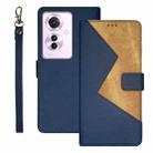 For OPPO Reno11 F idewei Two-color Splicing Leather Phone Case(Blue) - 1