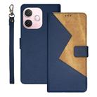 For OPPO A5 Pro 5G Global idewei Two-color Splicing Leather Phone Case(Blue) - 1
