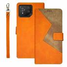 For ASUS ROG Phone 8 idewei Two-color Splicing Leather Phone Case(Orange) - 1