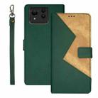 For ASUS Zenfone 11 Ultra idewei Two-color Splicing Leather Phone Case(Green) - 1